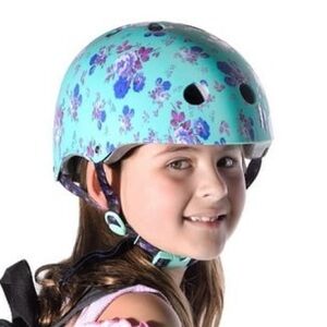 Krash Bike Helmet Mint Green Fierce Flower Youth 8+ bike skate Helmet unisex New